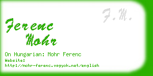 ferenc mohr business card